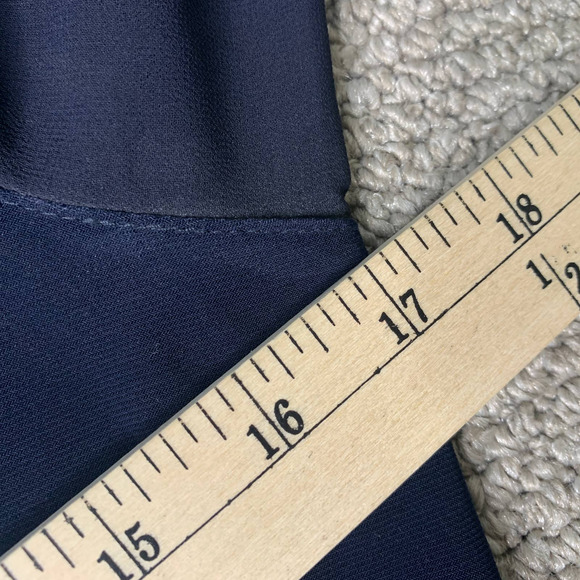 Joseph Ribkoff Womens Dress 10 Blue Sheath Butterfly Sleeves Ruched Rhinestones - Picture 12 of 14